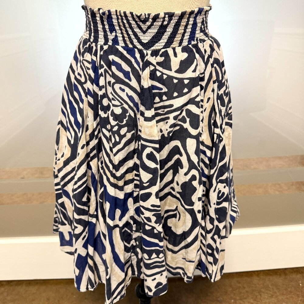 Stretch Waist Skirt | Banana Republic | Blue White | Size Medium